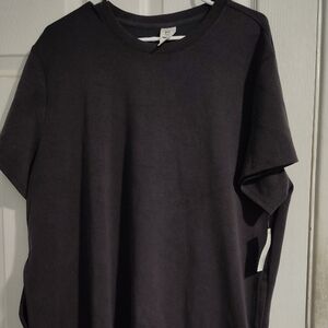 Women's Black Midi Dress with Relaxed Fit and Pockets